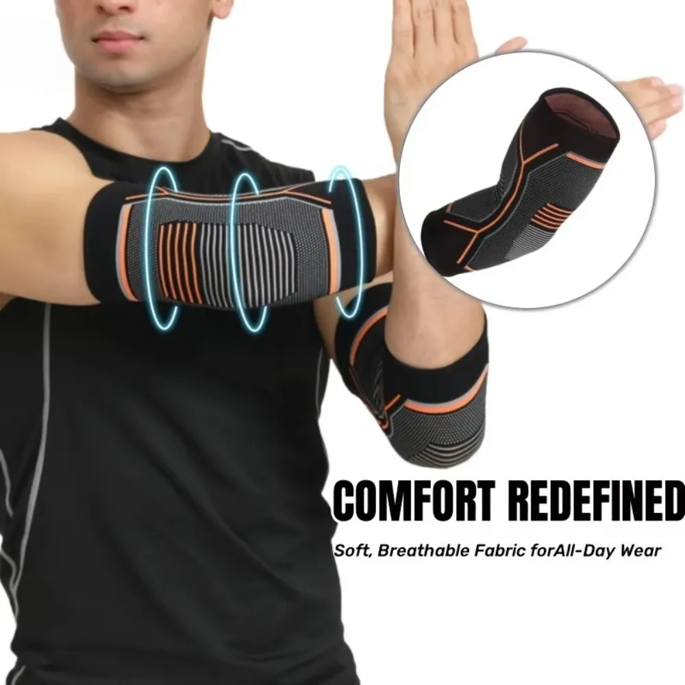 Nylon Fitness Elbow Brace Elastic Tennis Elbow Compression Support Sleeve Breathable Golf Treatment Elbow Pads Men Women