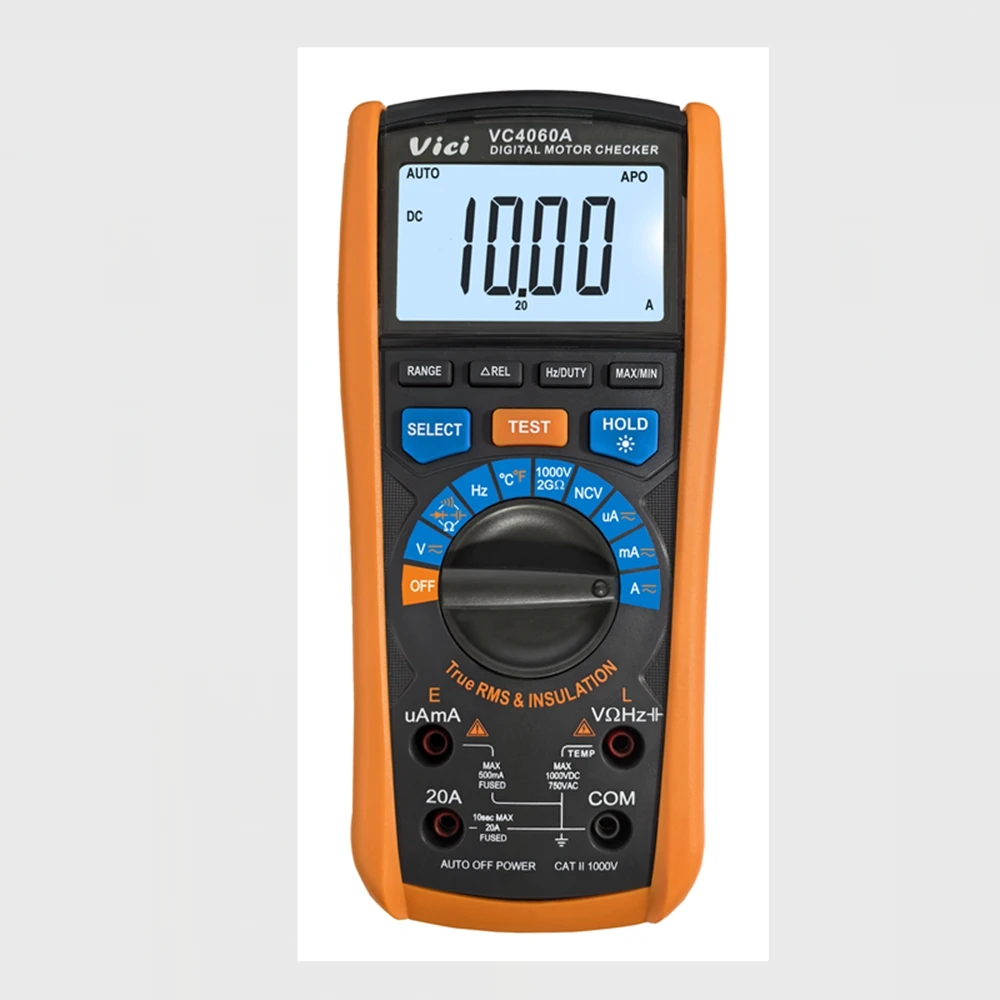 Digital Isolamento Resistência Tester Marca 2000 Ohm Ncv True Rms ac dc Multímetro Diodo Motor Check Clips Data Hold Alarm 1000v