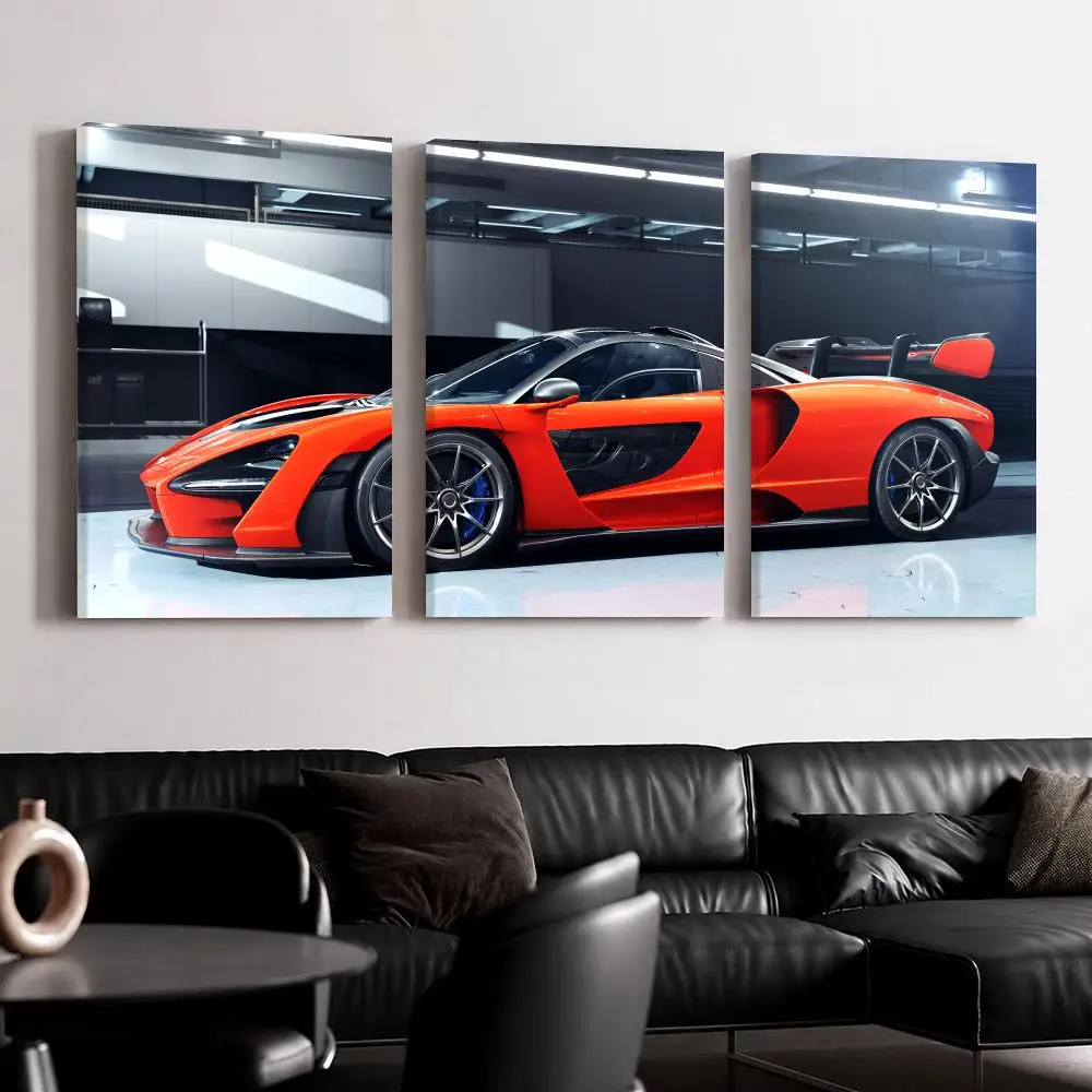 Senna Performance Car Framed Wall Painting Canvas Poster Ready to Hang Wall Art for Bedroom Living Room Home Decor Gift