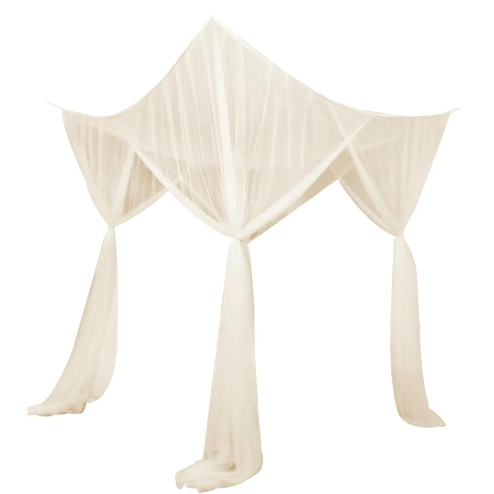 Mosquito Net Canopy for Bedroom Polyester Fabric with Expansion Tube Mounting Kit