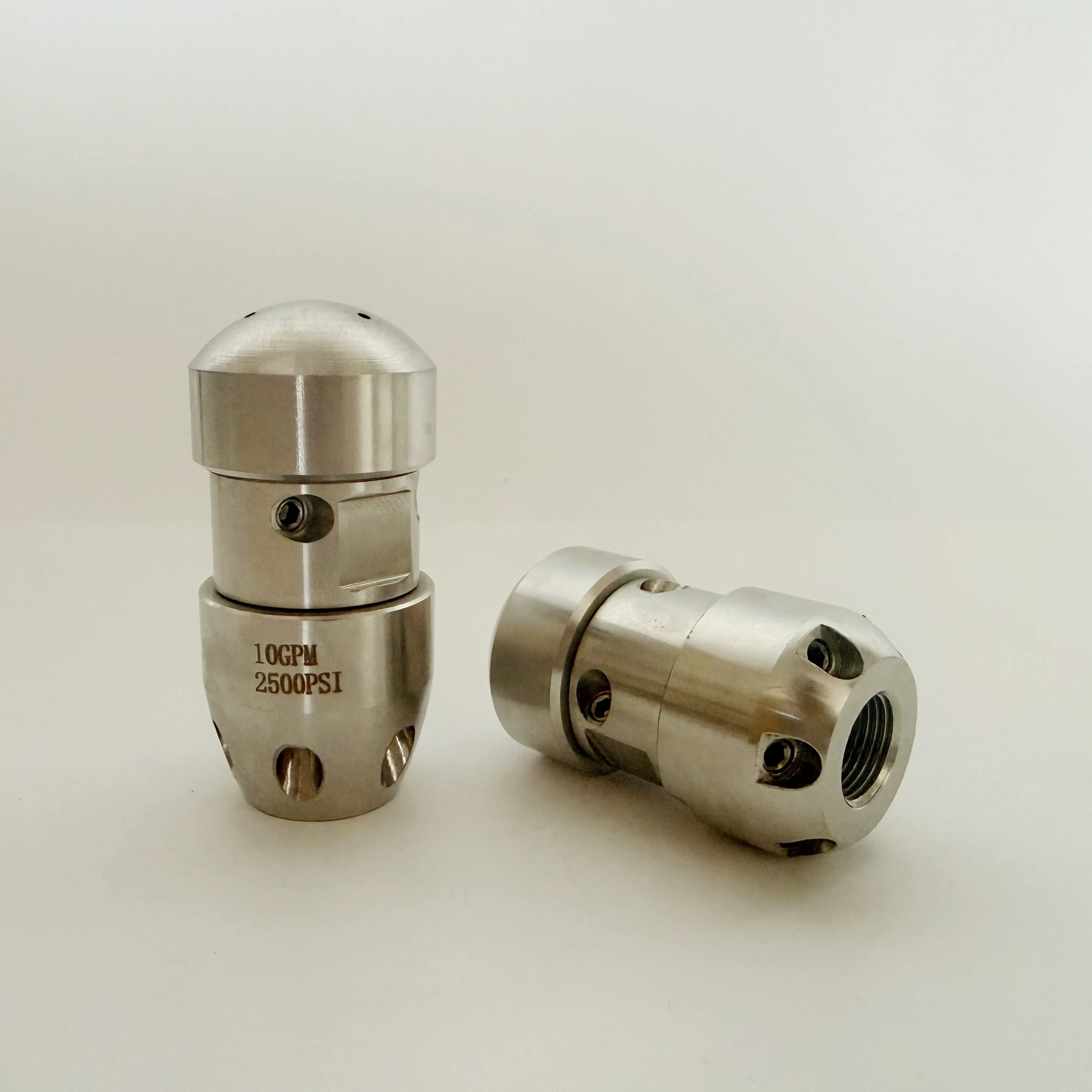 0.5KG 360° Rotary Sewer Nozzle Round Head G1/2 40L Stainless Steel Rotor Drain Cleaner Nozzle for Sludge & Grease Removal