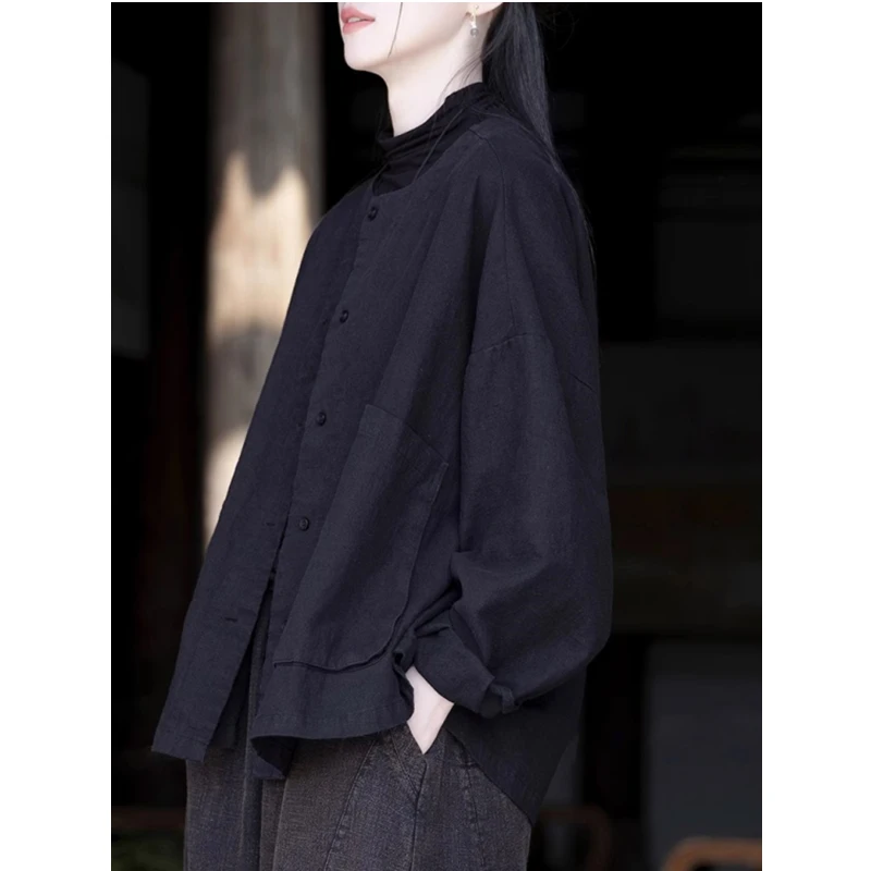 الرجعية Waed القطن الكتان irt المرأة ربيع الخريف فضفاضة تناسب تنوعا ملابس خارجية وصول جديد Faionable تخفيف Sle #5