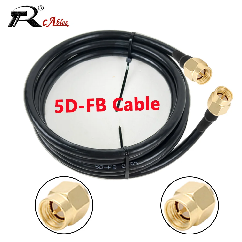 5D-FB Antenna Extension Coaxial Cable SMA to SMA Male Connector Female Plug for CDMA GSM 3G 4G LTE WiFi Antenna RF Coaxial Cable