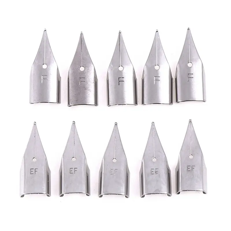 Nibs Stainless 3008/Hero 359 Fountain Pen 5Pcs/Set 0.38mm Replacement Stainless Steel Pen Nib Silver Steel For LAMY/Wing Sung