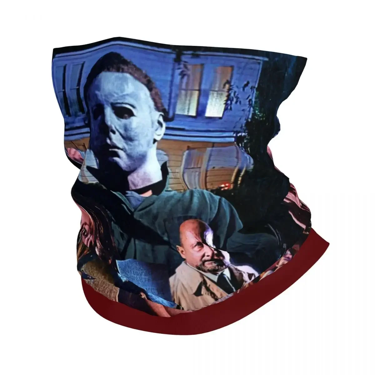 Horror Movie Character Winter Headband Neck Warmer Women Hiking Camping Tube Scarf Halloween Michael Myers Face Bandana Gaiter