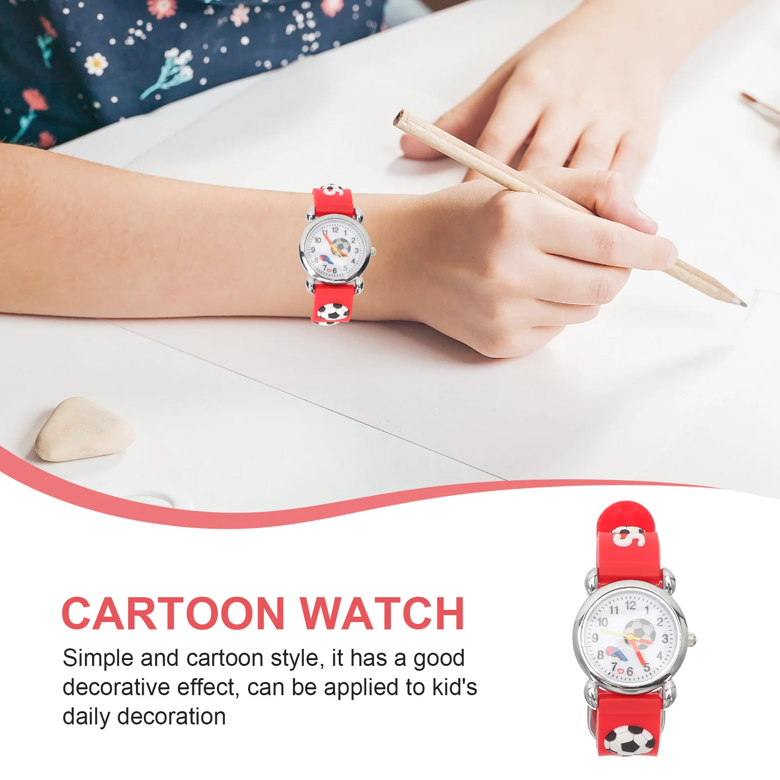 

Cartoon Wrist Watch Soft Breathable Strap Durable Wear-Resistant Clear Dial Adorable Student Watch Christmas Birthday Gift