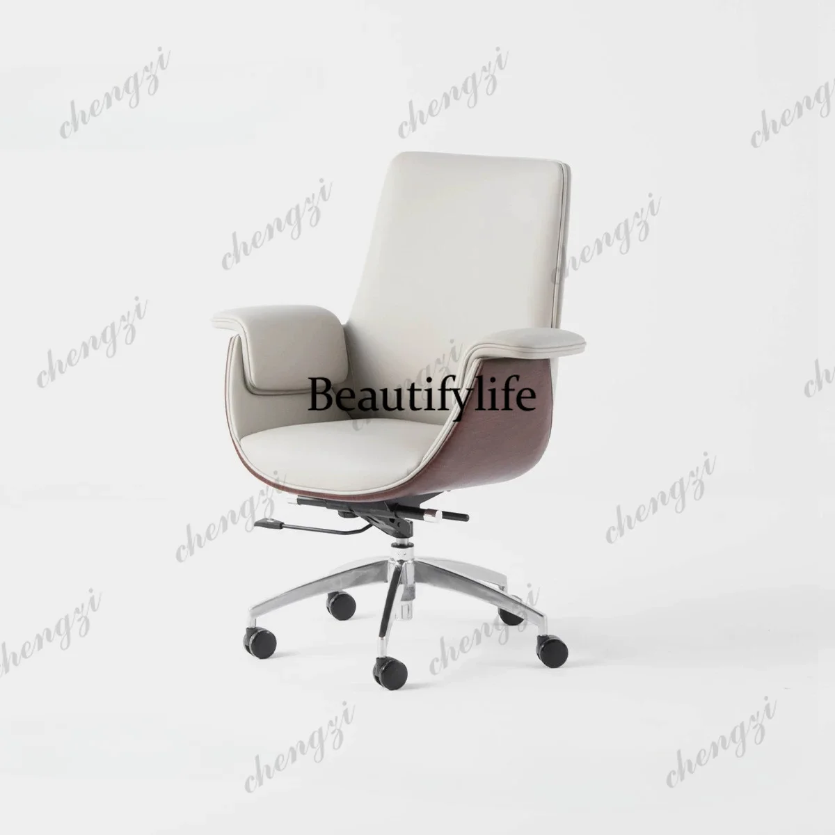 Leather computer chair comfortable sedentary office chair, lifting conference chair rotation, desk chair