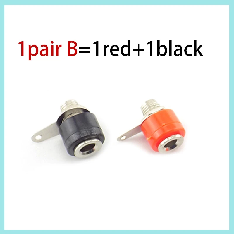 4mm Banana Socket Connector Nickel Plated Thread  Binding Post Nut Banana Plug Jack Audio Socket Medium Amplifier Speaker B2