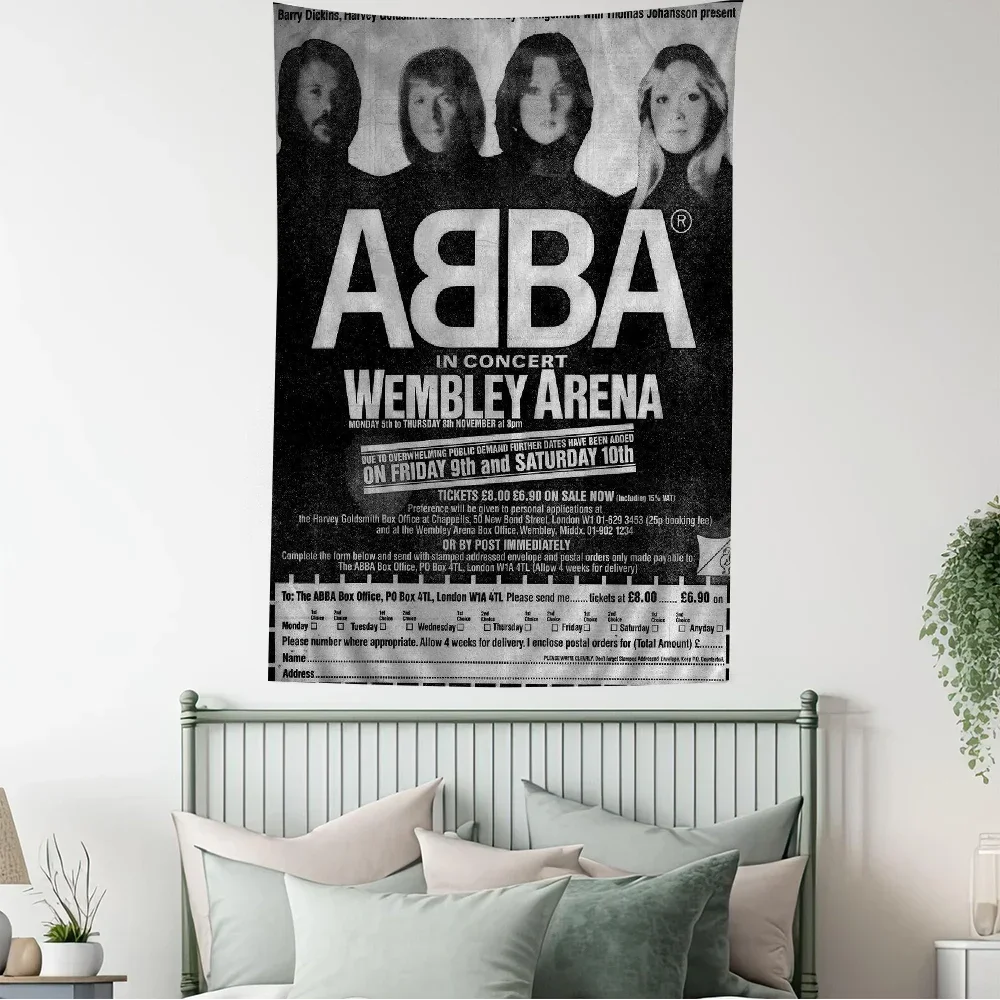 Classic Abba Band Colorful Tapestry Wall Hanging Hippie Flower Wall Carpets Dorm Decor Japanese Tapestry