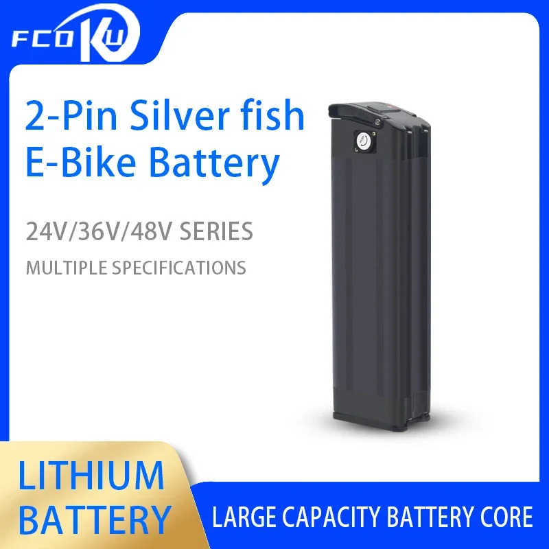 

new 24V/36V/48V 10Ah lithium ion battery,for Silver fish electric bicycle 2-pin discharge moped high-capacity Li-ion battery