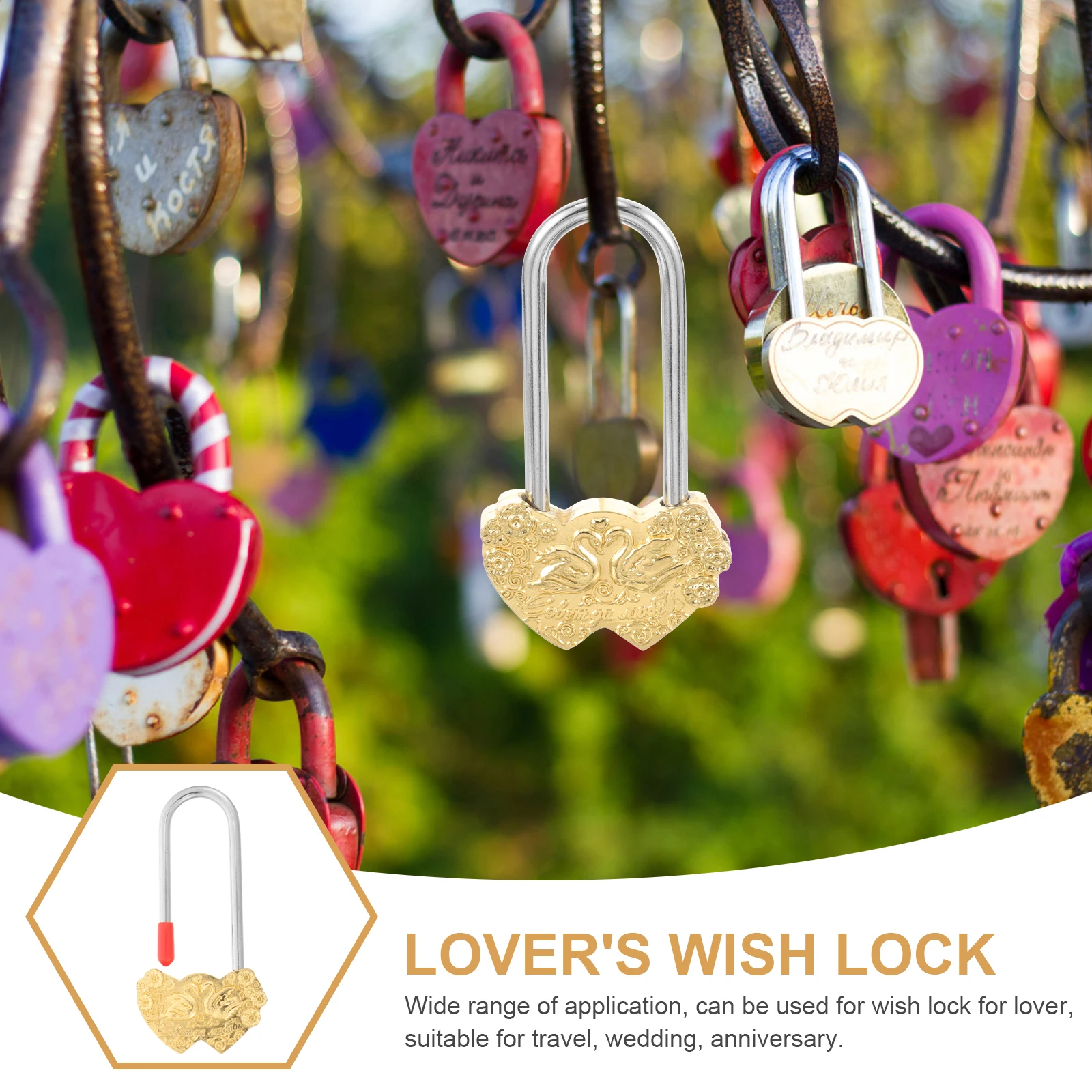 

Vintage Swan Metal Padlocks Decorative Padlock for Lovers Wedding Travel Anniversaries Safe Durable Wish Locks