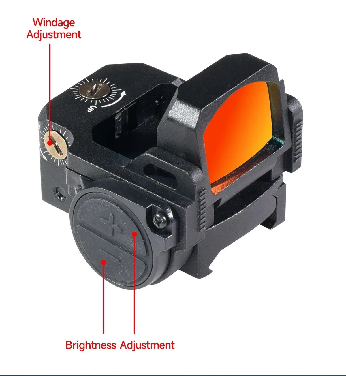 Tactical JHPRO 3MOA Mini Flip Up Red Dot Optics Sight Hunting Pistol Scope with Picatinny 20mm Mount and Glock Sight Plate Base