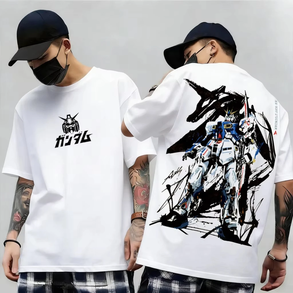 Mobile Suit RX-78-2 Gundam Herren-T-Shirt aus Baumwolle, kurzärmelig, Streetwear, lässig, Amuro Ray Top, 2026, neuer Sommer
