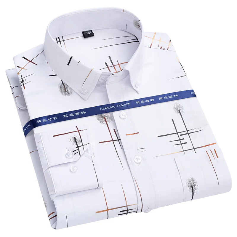 Men\'s Classic Long Sleeve Non-iron Shirts High Quality Casual Men\'s Clothing Regular Fit Work Office Tops Versatile