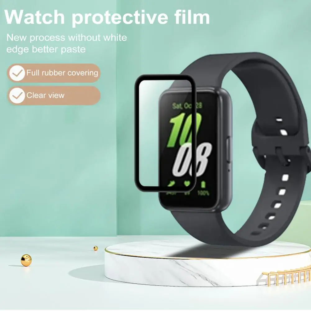 2Pcs Watch Protective Film For Galaxy FIT 3 Clear Full Coverage Screen Protector TPU Explosion-Proof 3D Curved Cover Accessories