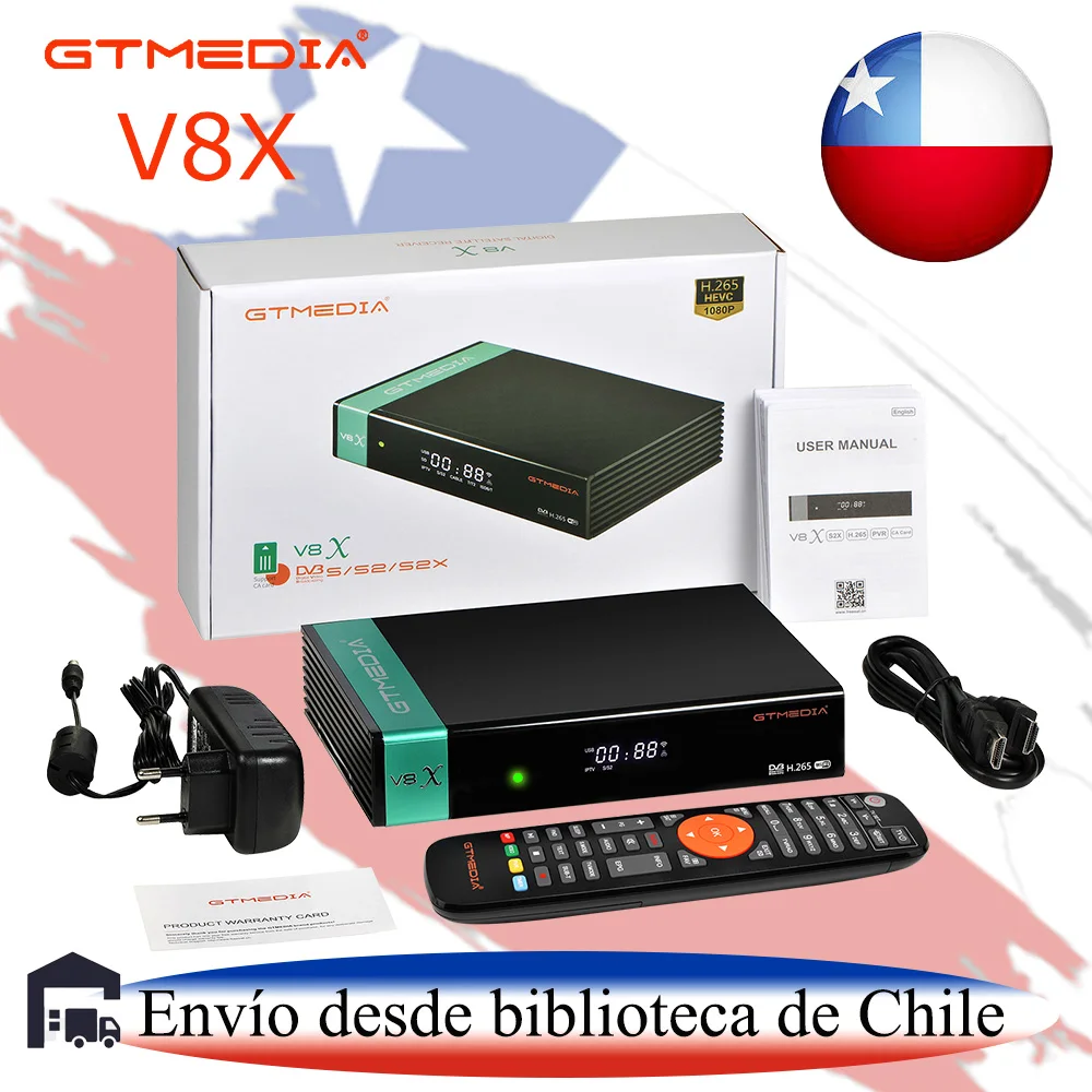 GTMEDIA V8X Xtream satellite TV decoder StalkerMAC STB CCCAMD NEWCAMD Media Player in stock in Chile