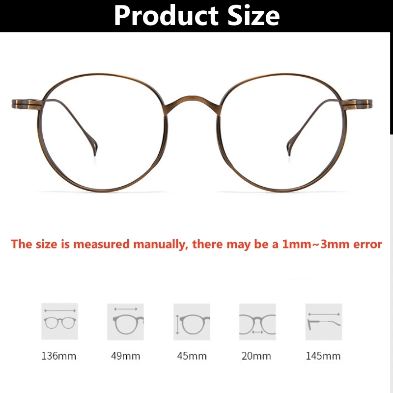 YIMARUILI Ultra-light Retro Round Men's Glasses Fashion Titanium Women Eyewear Small Size Optical Prescription Eyeglasses Frame view 2