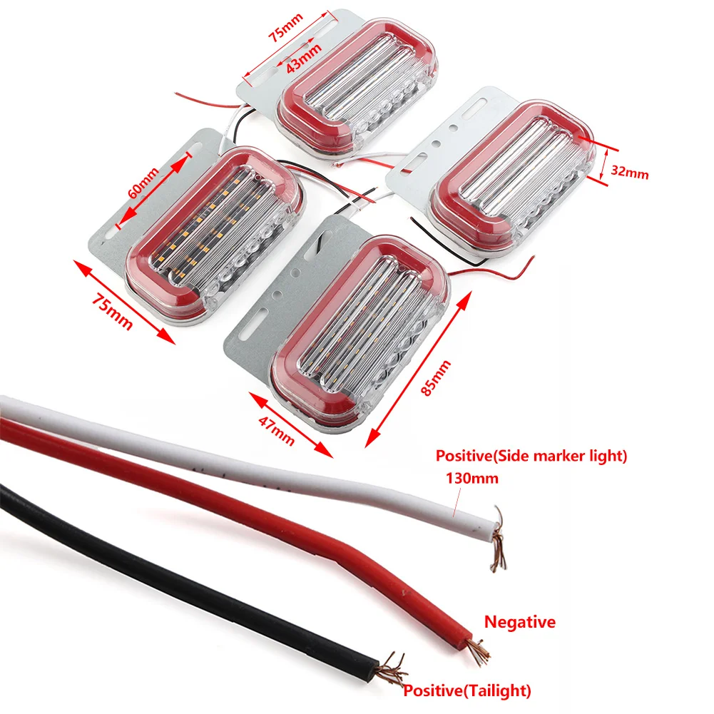 24V Dynamic LED Side Marker Light Car External Light Signal Indicator Lamp For Truck Trailer Lorry Caravan Pickup Van etc. image 3
