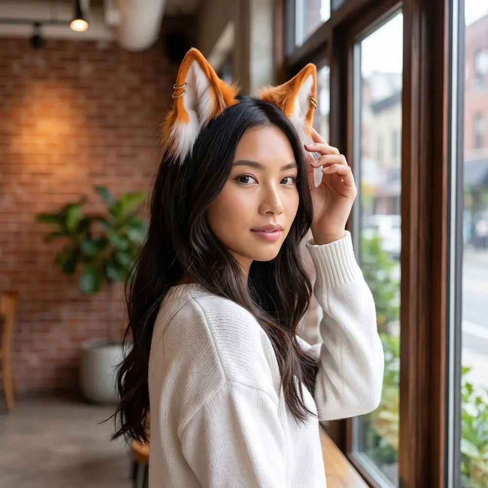 Cute Animal Cat Ears Headband Furry Artificial Gothic Headband Hair Accessories Reusable Cosplay Headband Children