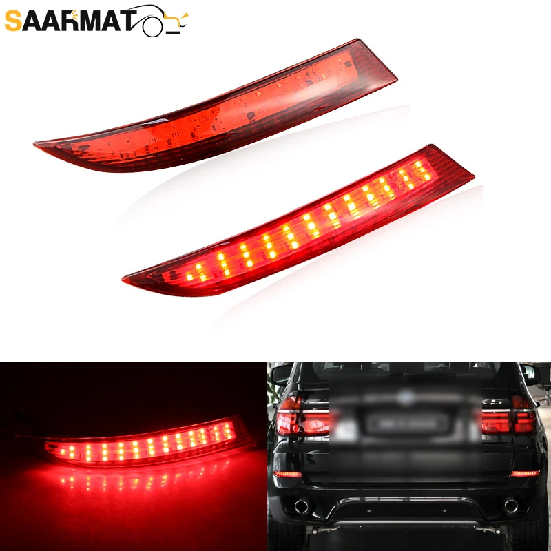 

2pcs LED Car Rear Bumper Reflector Tail Brake Stop Brake Light Accessories For BMW X5 E70 LCI 2010-2013 OEM:63147240997