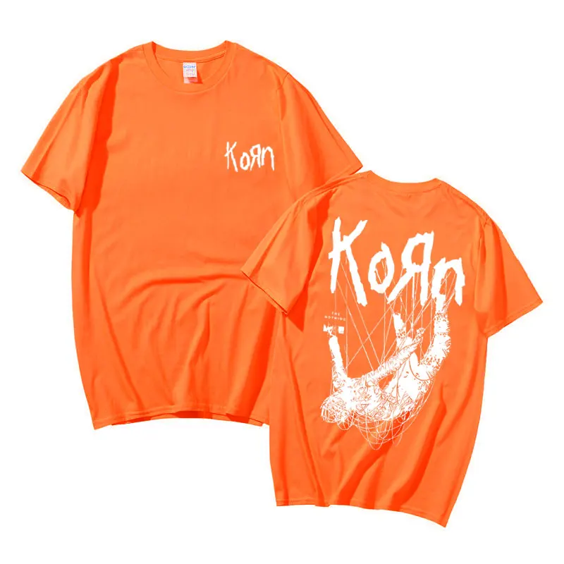 Awesome Singer Rock Band Korn Graphic T-shirt Harajuku Streetwear Men\'s Novelty Cotton T-shirt Men Short Sleeve Man Casual Tees