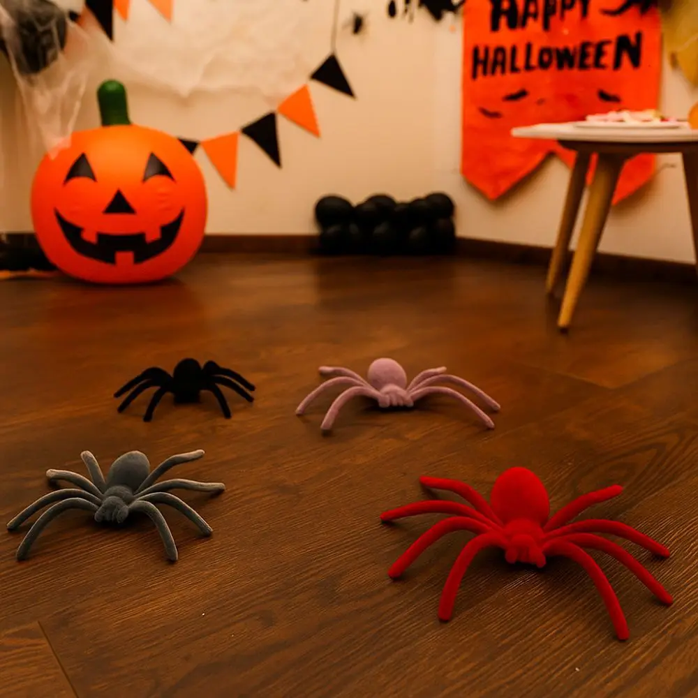 

10PCS Spider Model Mini Halloween Plush Spider Simulation Scary Fake 3D Spider Toy Realistic Artificial Spider Outdoor Yard