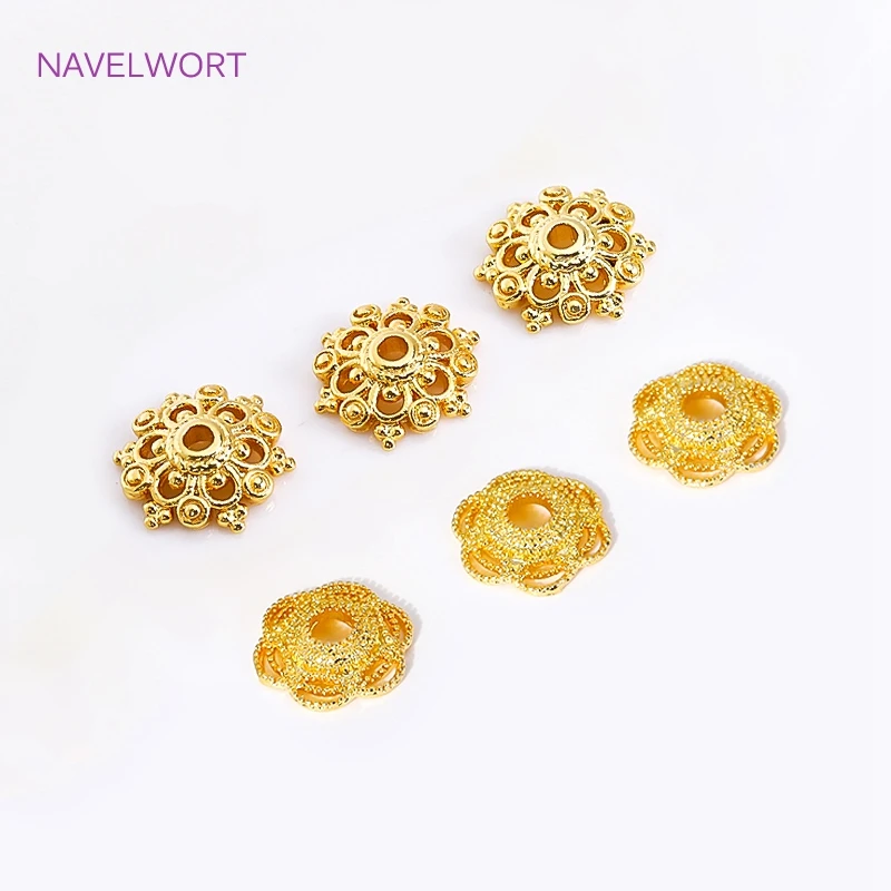 18K Gold Plated Cloud Pattern Bead Caps For Jewelry Making High Quality Brass Hollow Bead Caps DIY Bracelet Making Findings