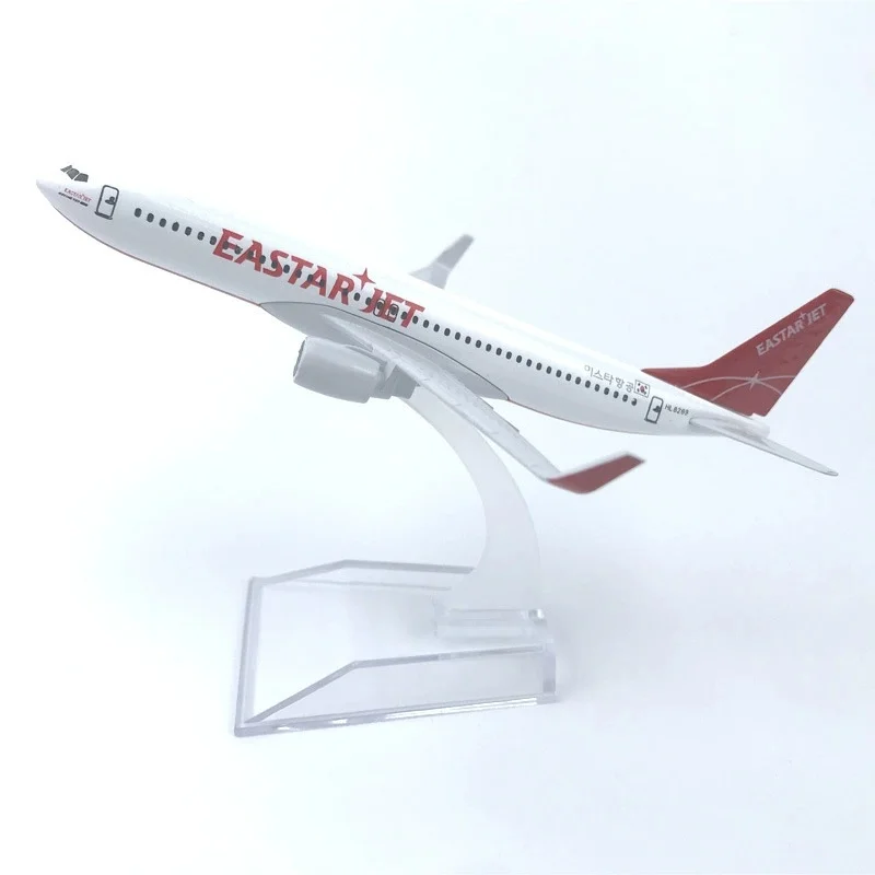 16cm B737 Korea Eastar Jet Airlines Alloy Aircraft Model Diecast 1/400 Scale Plane Metal Toy Miniatures With Base Boys Hobbies