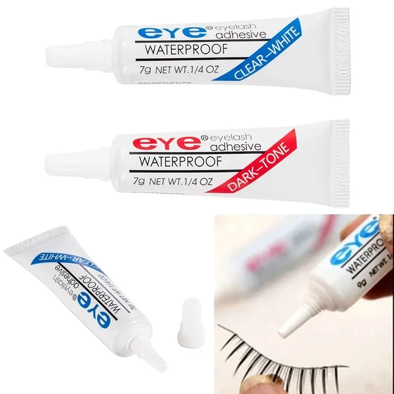 Waterproof Eyelash Glue Makeup Tools Accessories Strong False Eyelash Lash Glue Adhesive 7g, Dark or Clear Maquillaje 1pcs