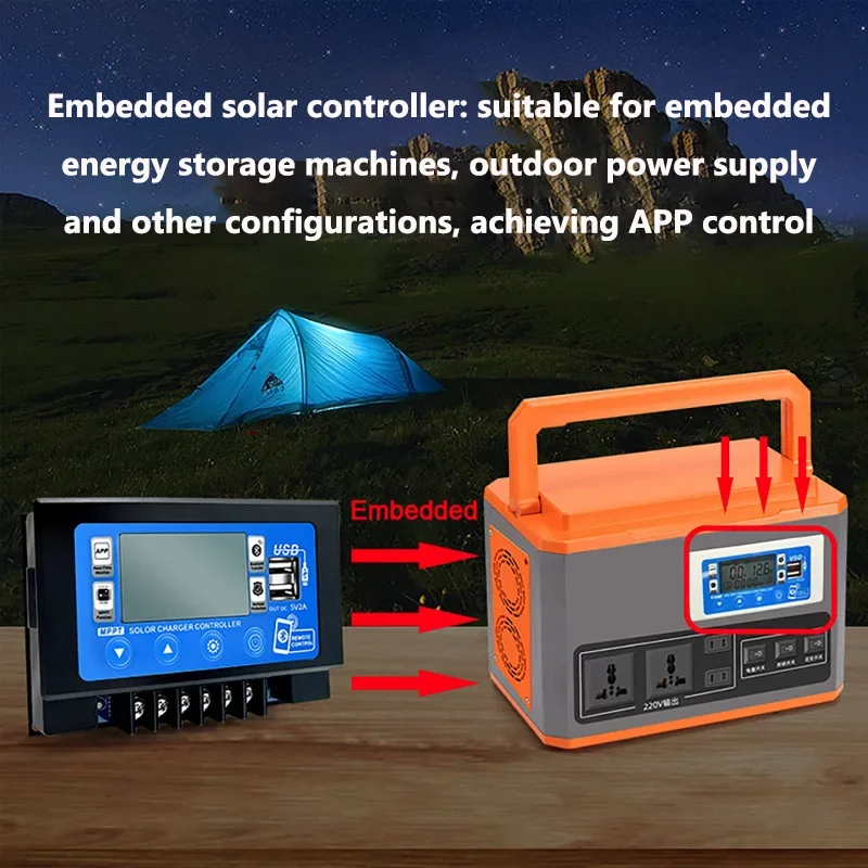 12V/24V 30A 60A MPPT Solar Charge Controller Bluetooth WIFI Solar Panel Battery LCD Digital Display Energy Storage Controller