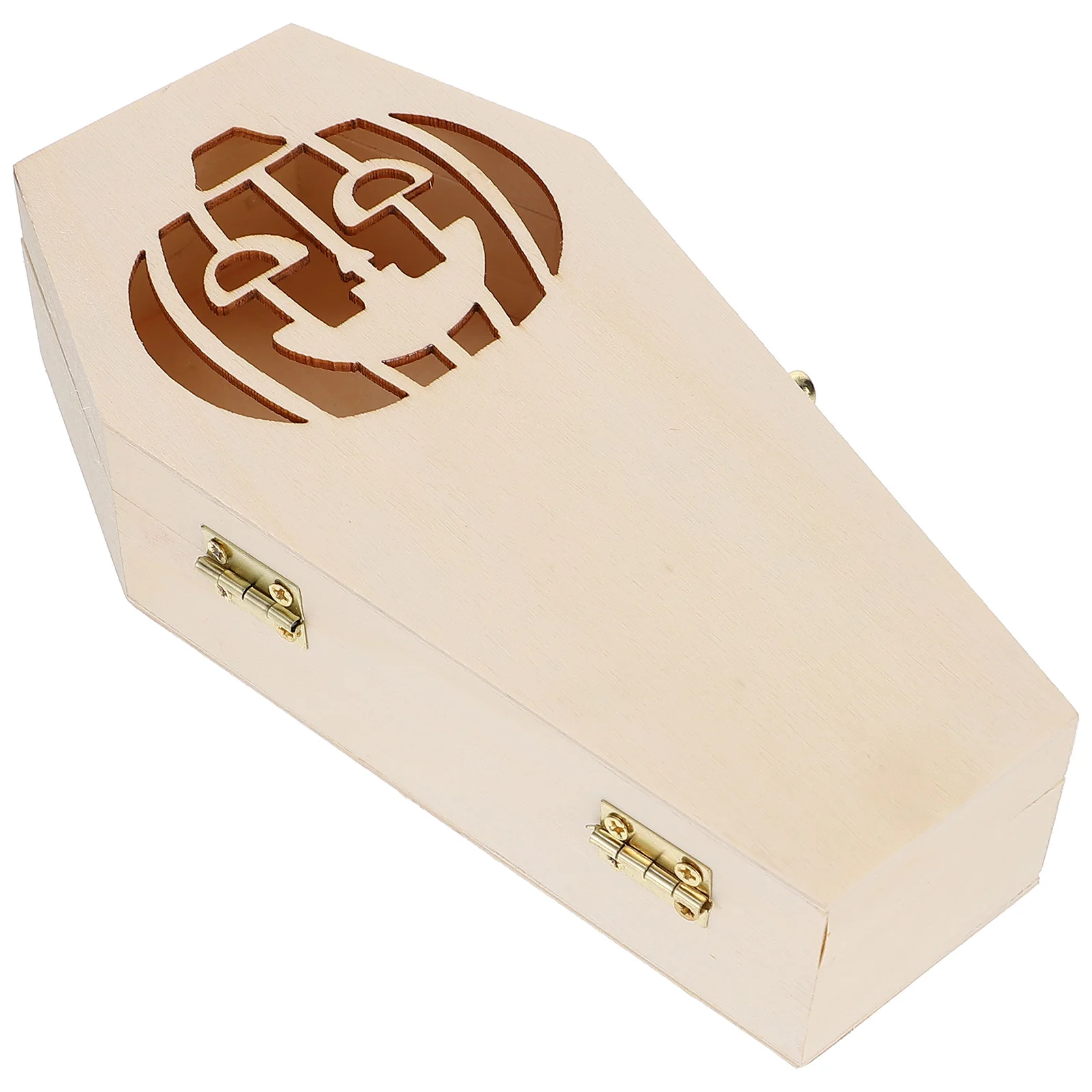 

Halloween Coffin Box Wood Material Durable Lightweight Clamshell Lock Gift Case C y StorageHaunted House Prop Sewing Craft