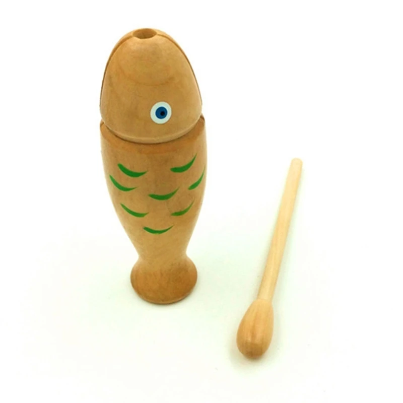 Blocco del tempio in legno Giocattoli pesce Strumento a percussione per bambini Gioco musicale per bambini in età prescolare