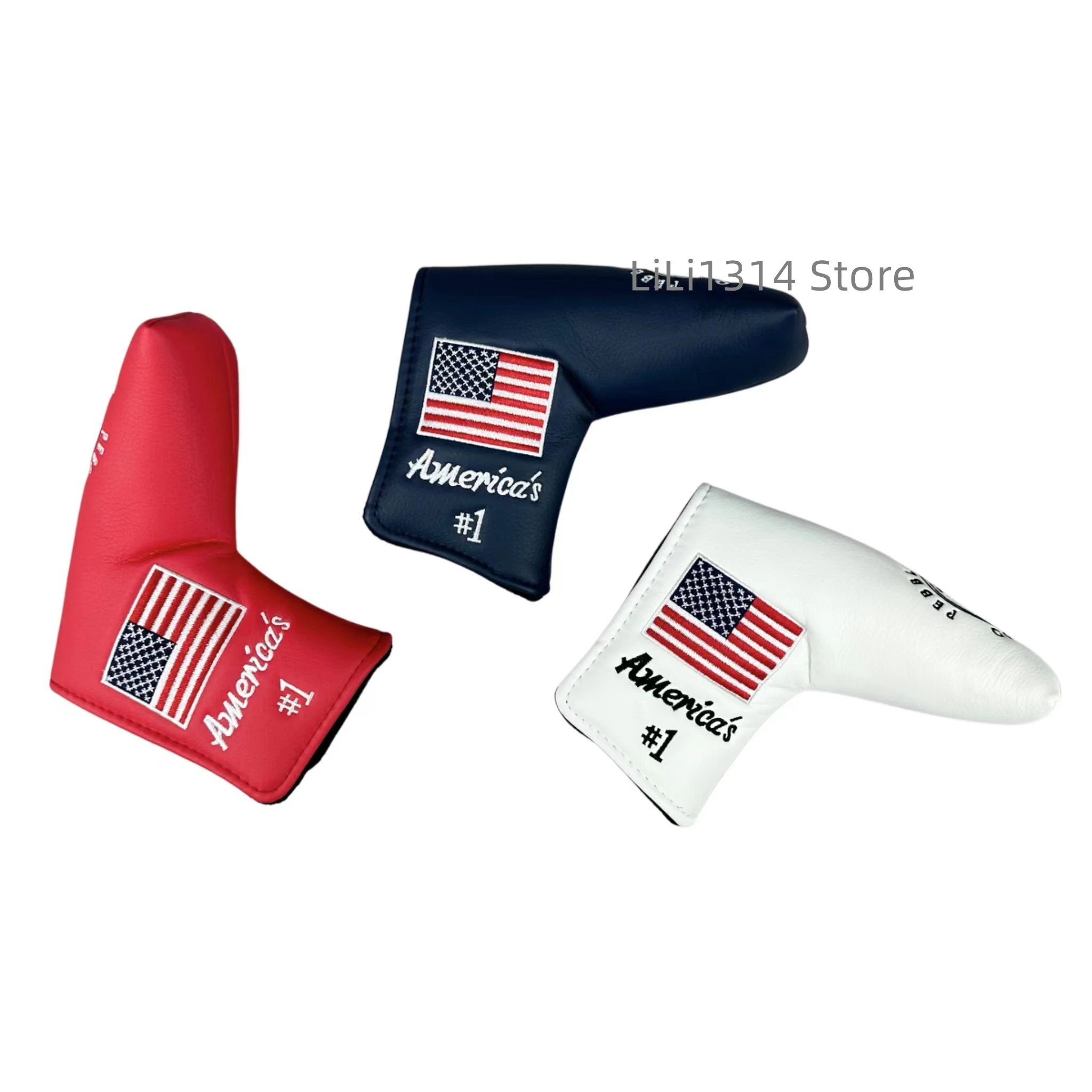 1pc Golf Putter Cover PU Leather Closure Pine Pattern Golf Club Cover Blade Putter Cover Protector