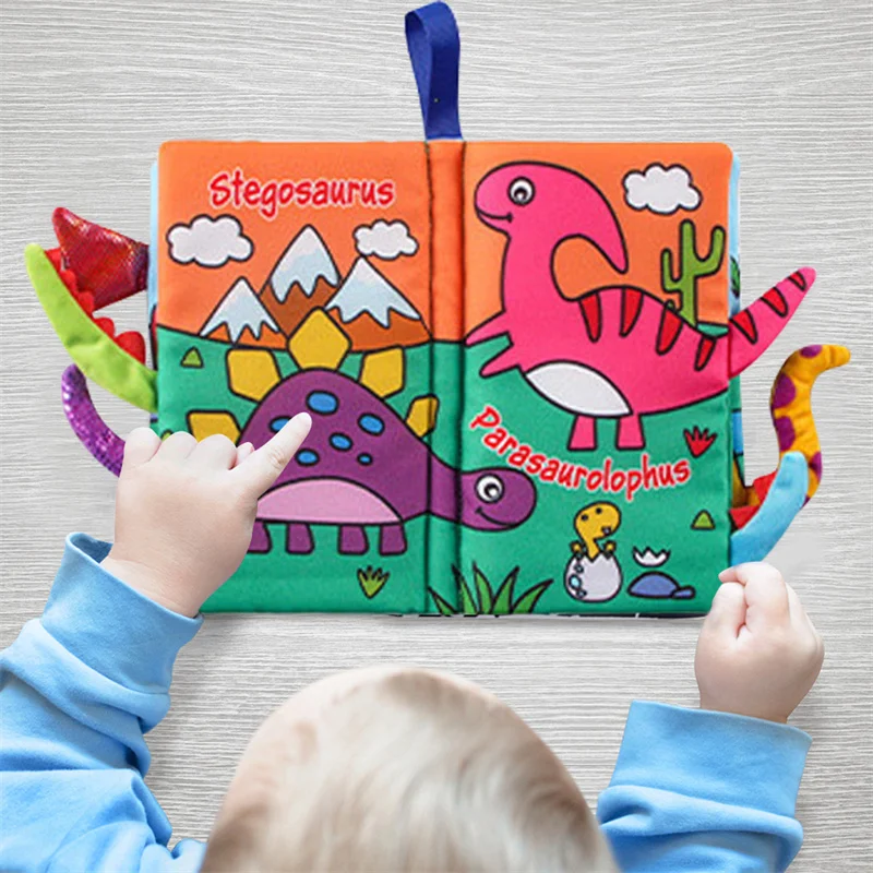 Cartoon Animals Tail Sensory Books For Babies 0 12 Months Soft Cloth Baby Books Montessori Games Development Baby Toys 1 Year