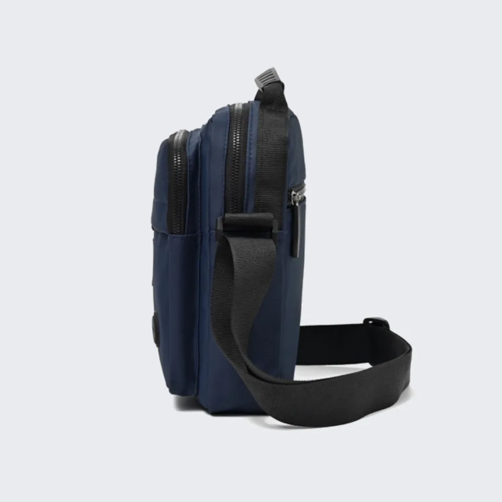 Multi-Compartment Men's Crossbody Bag Compact Design Solid Color Business Shoulder Bag Adjustable Strap Travel Bag Daily Use