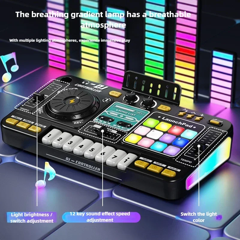 Simulazione giocattolo musicale per bambini Controller mixer DJ Organo elettronico multifunzionale Lettore DJ Giocattolo di intrattenimento Regali di Natale