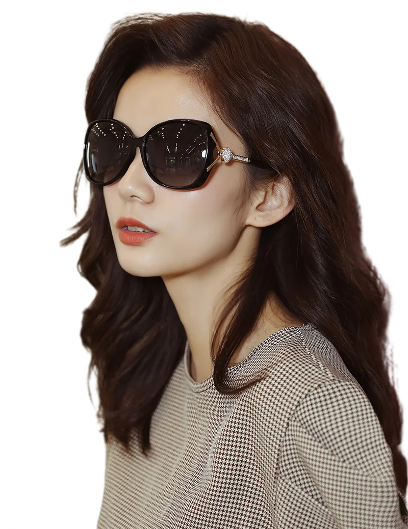 

Women Polarized Sunglasses Brand Designer Vintage Oversized Diamond Inlay Sun glasses Elegant Ladies Glasses Fashion Eyewear