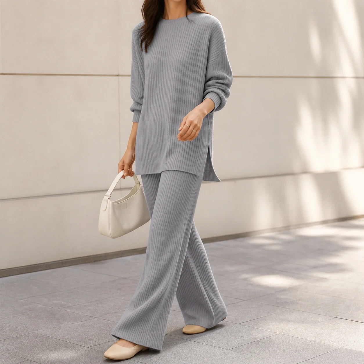 Casual Long Sleeve Sets with 3D Pattern Elegant Commuter Regular Sleeve Commuter Style Wrinkle Finish Autumn Elegant Women Sets