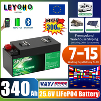 24V 340Ah LiFePO4 Battery Pack 8.7Kwh 6000+ Cycles Bluetooth 25.6V 100Ah 200Ah 300Ah Lithium Battery For Home Solar RV Golf Cart