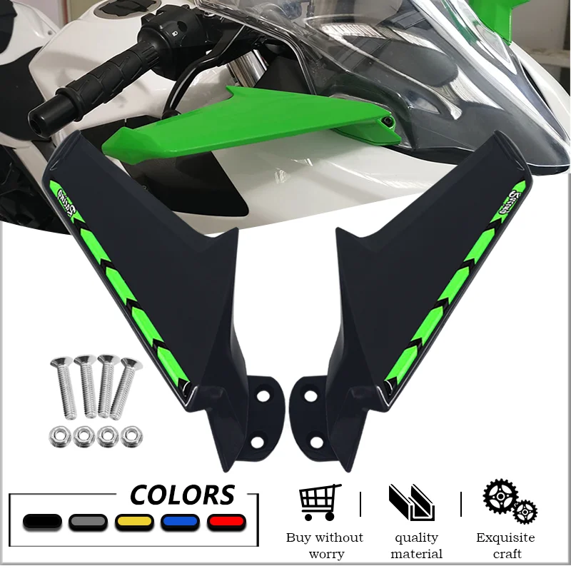 

NEW NINJA400 Motorcycle Modified Side Wing Spoiler Fairing Rearview Mirror Fixed Wing Accessories For Ninja400 ninja 400 18-2024