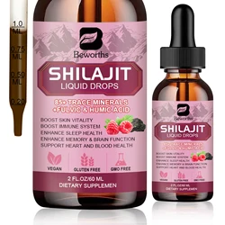 Beworths 60ml Organic Shilajit Resin with 85+Trace Minerals Rich in Fulvic Acid for Brain Memory and Focus Health Skin Health