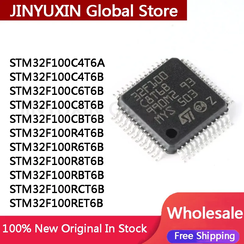 5Pcs STM32F100C4T6A STM32F100C4T6B STM32F100C6T6B STM32F100C8T6B STM32F100CBT6B STM32F100R4T6B STM32F100R6T6B STM32F100R8T6B