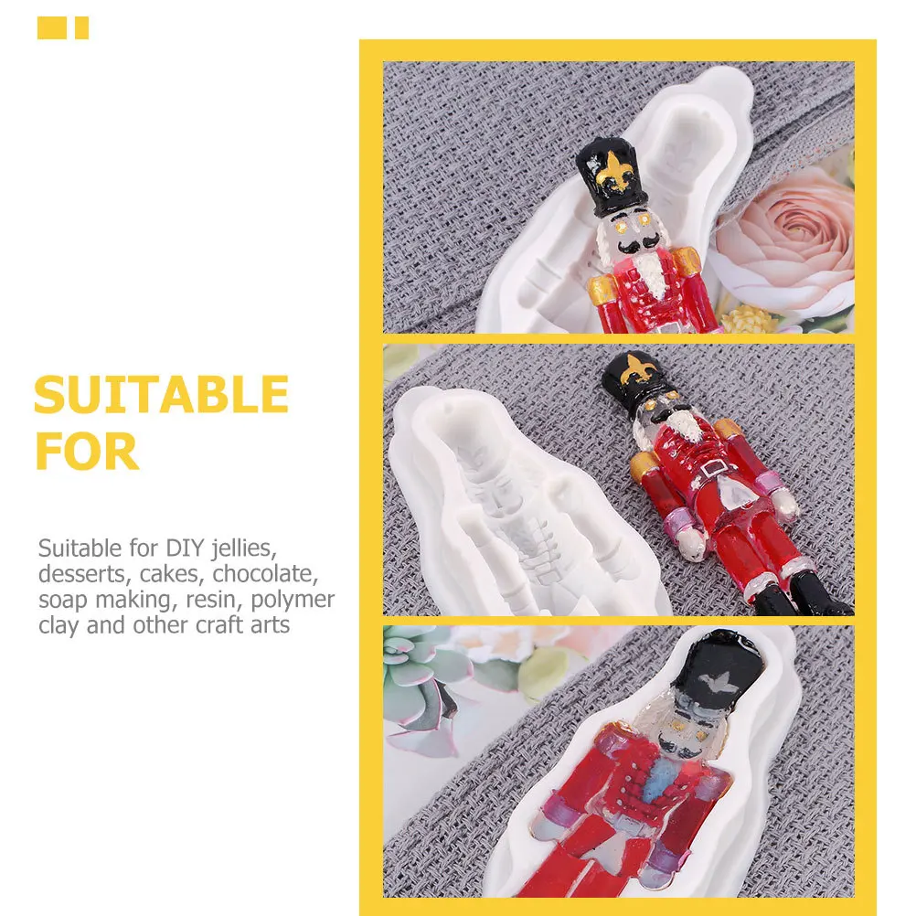 

2Pcs Nutcracker Silicone Molds Reusable Flexible Baking Supplies for Cake Fondant Soap Making Xmas Holiday DIY Gift Ideas