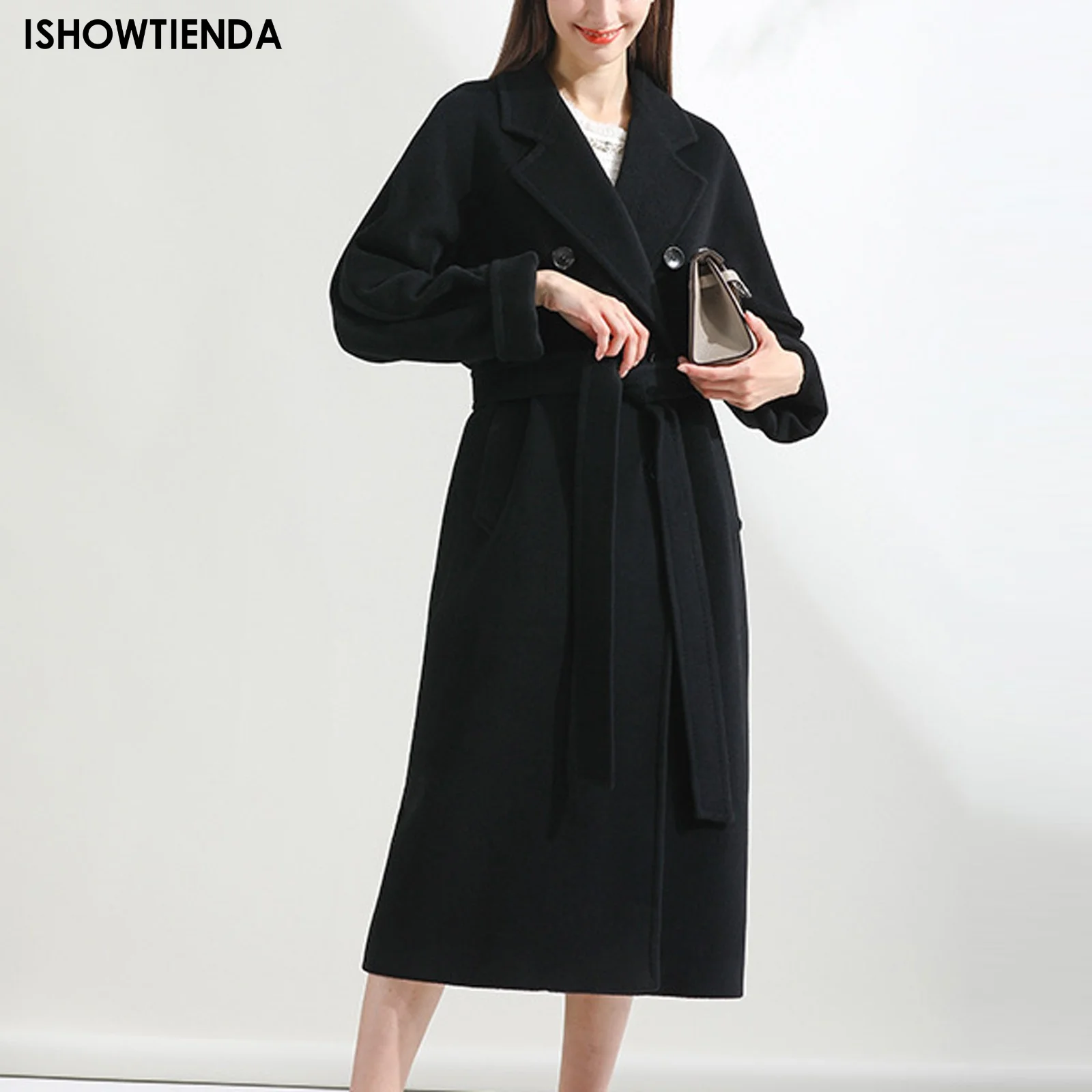 

Jacket For Women 2023 Autumn And Winter New Woolen Coat Women's Mid-length Coat Double-breasted Tweed Jackets Ropa De Mujer