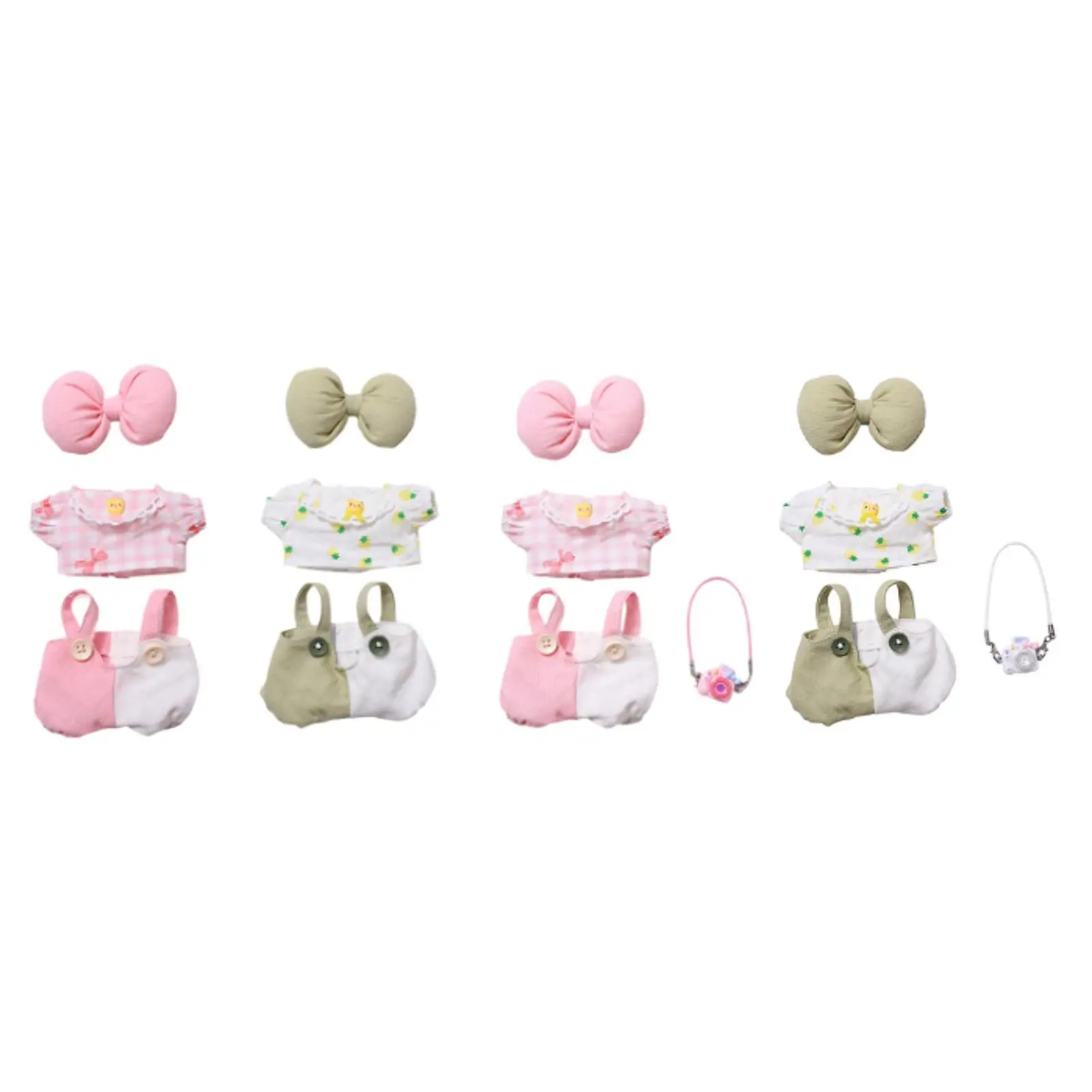 Plüsch-Puppenkleidung, lebendig, bezauberndes Geburtstagsgeschenk, zum Anziehen, Cartoon, niedliche Schleife, Dekoration, Requisiten, Kleidung, Geschenk für kleine Mädchen