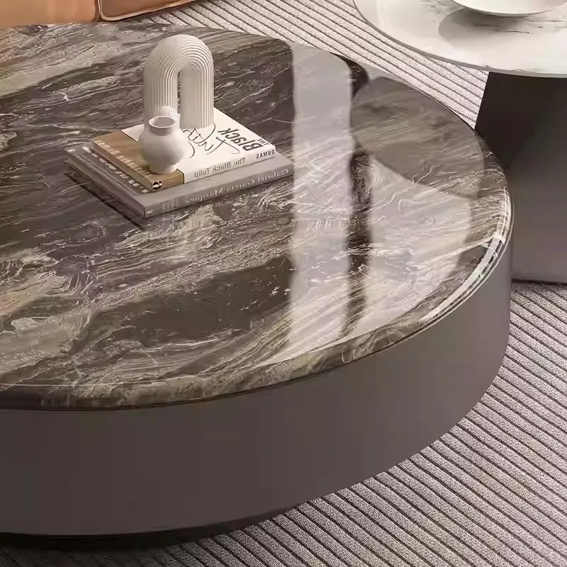 

Customizable New Villa Interior Furnishing Living Room Table Set Modern Brown Marble Low Coffee Table
