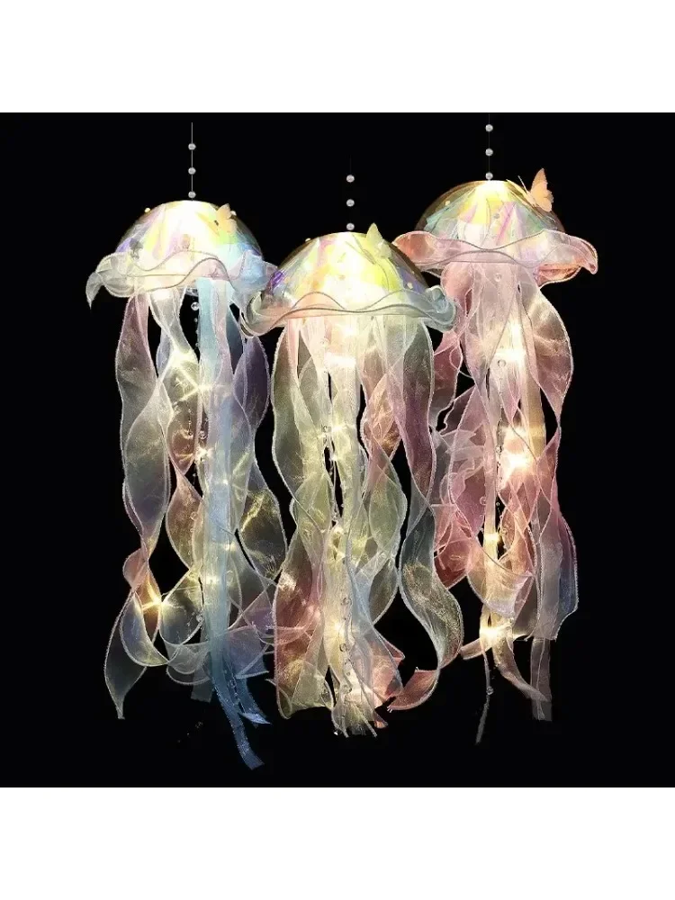 Gradiente medusa luz decoração led luz festival pingente pátio iluminação artesanal luz pequena luz