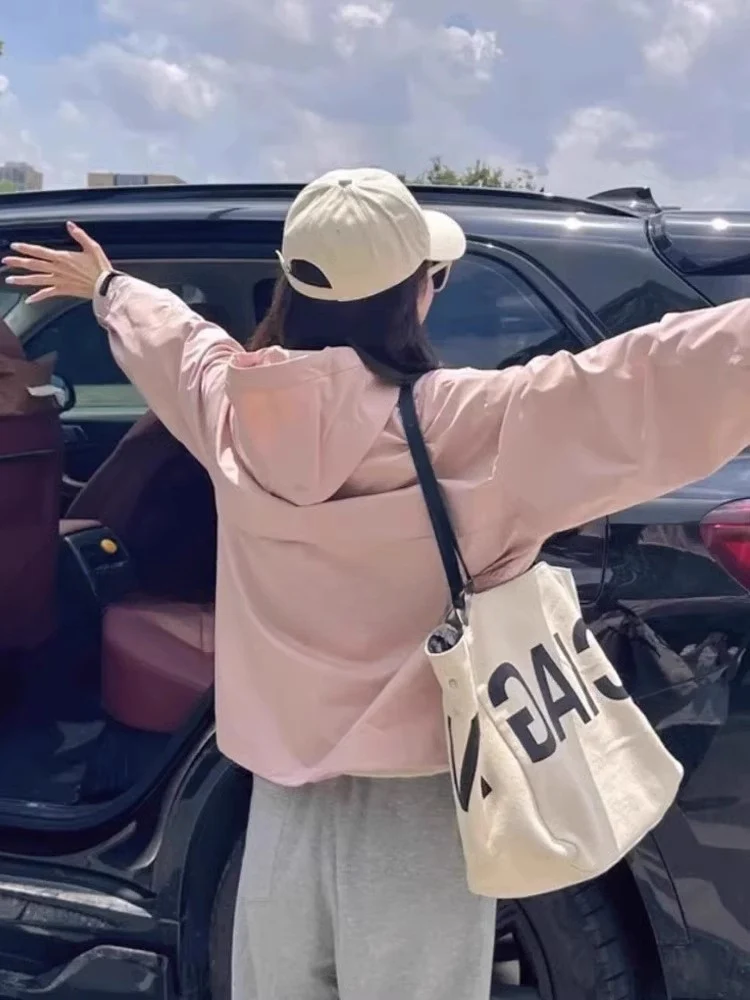 American Sle ort vêtements de travail en plein air Jaet femmes printemps automne ular coupe-vent manteau trajet Sle coupe ample fermeture éclair Cl...