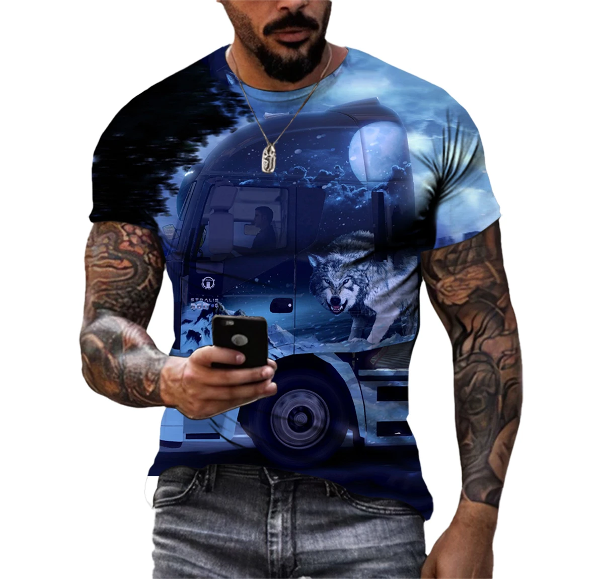 Summer Fashion Classic Truck Simulation Game 3D HD Print Men\'s Trend Harajuku T-Shirt O Neck Plus Size High Quality Short Sleeve
