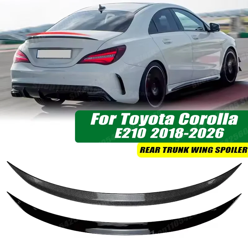 120cm 5D Carbon Look Rear Boot Trunk Spoiler Lip Stick-On Decorative Rear Wing For Toyota Corolla E210 2018-2026 Car Accessories